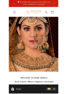 Shopify store by digital marketer Nayana